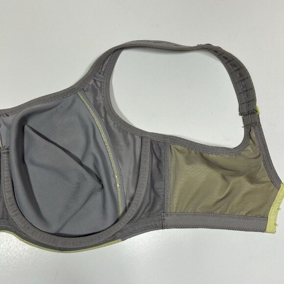 Lunaire 267-11 Seamless Underwire Sports Bra Mesh Womens 36DDD Yellow Gray Flaw - Picture 7 of 9